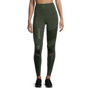 ALO High-Waist Olive Green Moto Leggings - Women